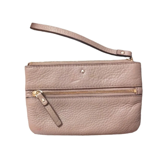 Kate Spade Cobble Hill Wristlet Taupe Pebbled Leather - Picture 1 of 8